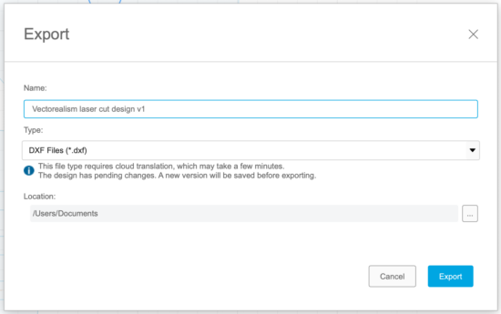 Autodesk Fusion export dxf for laser cutting